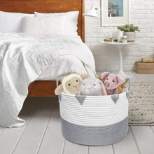 Load image into Gallery viewer, Large Cotton Rope Woven Basket with Handles