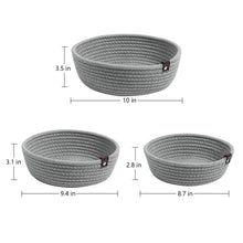 Load image into Gallery viewer, 3 Set Cute Round Small Basket Gray