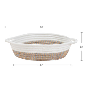 2pack Small Basket Cotton Rope Woven Basket 9.8 x 8.7 x 2.8 inches