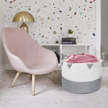 Load image into Gallery viewer, Large Cotton Rope Woven Basket with Handles