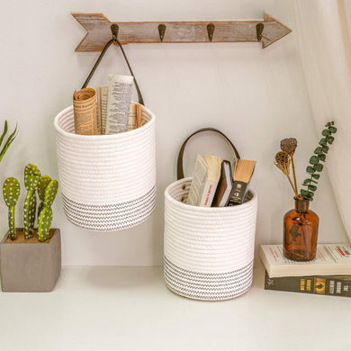 2pack Small Rope Hanging Basket - 7.87