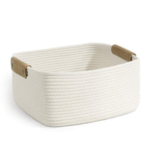 Load image into Gallery viewer, Rectangle Cotton Rope Woven Basket with Handles