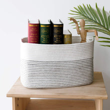 Load image into Gallery viewer, Cotton Rope Storage Basket Rectangle Storage Bin
