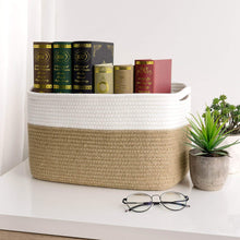 Load image into Gallery viewer, Jute Rectangle Storage Bin Woven Basket