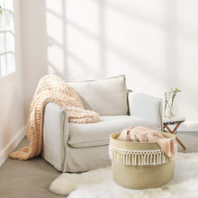 Load image into Gallery viewer, Large Woven Tassel Cotton Rope Basket with Handles 