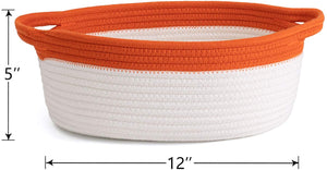 Small  Orange Woven Basket Oval Candy Color Design