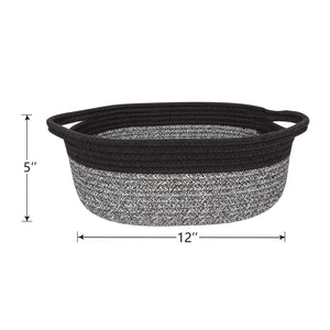 Cute Brown-White Rope Basket with Handles