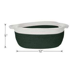 Cute Green Rope Basket Toy Chest Box with Handles
