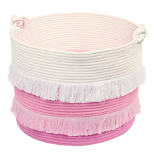 Load image into Gallery viewer, Large Pink Decorative Woven Basket for Toys