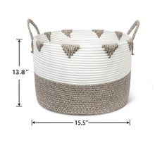 Load image into Gallery viewer, Large Cotton Rope Woven Basket with Handles