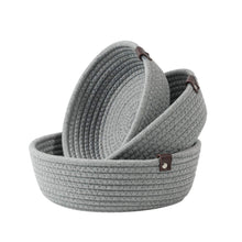 Load image into Gallery viewer, 3 Set Cute Round Small Basket Gray