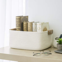 Load image into Gallery viewer, Rectangle Cotton Rope Woven Basket with Handles