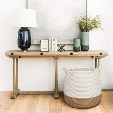 Large Jute Storage Baskets with Handles For Living Room