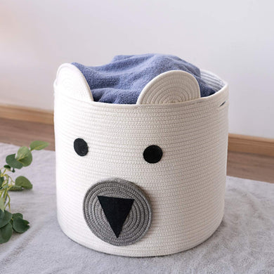 Bear Basket Toy Storage Bin for Kids