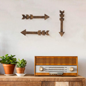 3 Pcs Arrow Wall Decor Wall Art Farmhouse Decor Dark Brown