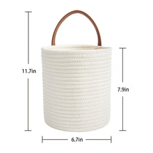 Load image into Gallery viewer, Small Cotton Rope Hang Basket White 2 Pack