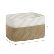 Load image into Gallery viewer, Jute Rectangle Storage Bin Woven Basket