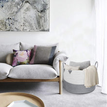 Load image into Gallery viewer, Large Cotton Rope Woven Basket with Handles
