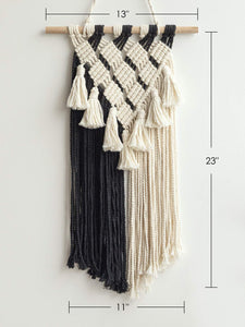 Macrame Black and White Wall Art