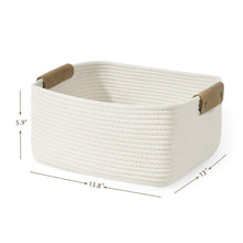 Load image into Gallery viewer, Rectangle Cotton Rope Woven Basket with Handles