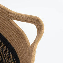 Load image into Gallery viewer, Brown and Black Square Cotton Rope Woven Basket with Handles