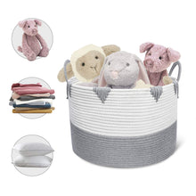 Load image into Gallery viewer, Large Cotton Rope Woven Basket with Handles
