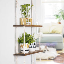 Load image into Gallery viewer, Macrame 3 Tier Shelf Hanging Shelves