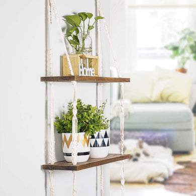 Macrame 3 Tier Shelf Hanging Shelves