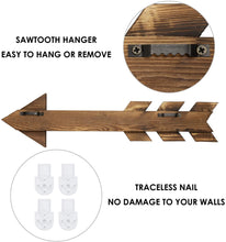 Load image into Gallery viewer, 2Pcs Dark Brown Wood Decor Arrows Sign Farmhouse Home Decor