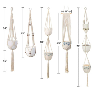 5 Pcs Cotton Rope Hanging Plant Hangers