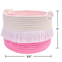 Load image into Gallery viewer, Small Pink Decorative Woven Basket