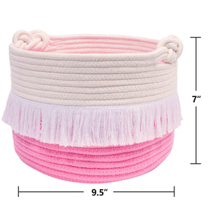 Small Pink Decorative Woven Basket