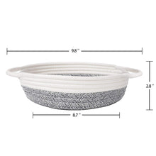 Load image into Gallery viewer, 2 Pcs Small Cotton Rope Woven Basket Black Stripes Gray