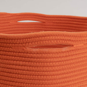 Large Cotton Rope Basket Cute Orange Design
