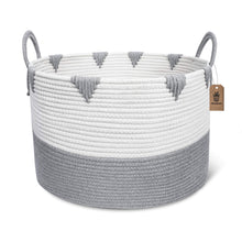 Load image into Gallery viewer, Large Cotton Rope Woven Basket with Handles