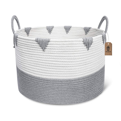 Large Cotton Rope Woven Basket with Handles