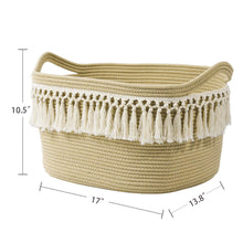 Load image into Gallery viewer, Woven Basket Tassel Cotton Rope Basket