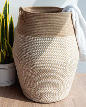 Load image into Gallery viewer, Tall Laundry Hamper Woven Jute Rope Basket 25.6&quot; x 19.3&quot;