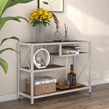 Load image into Gallery viewer, ZENPHN Console Table, 4 Tier Console Sofa Table, 39.4&quot; Industrial Entryway Table, Hallway, Rustic Oak