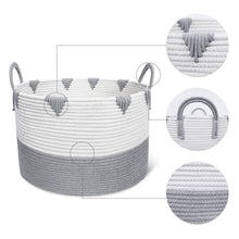 Load image into Gallery viewer, Large Cotton Rope Woven Basket with Handles