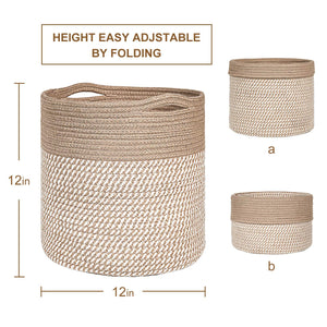 2Pcs Rope Plant Basket 12 inches Woven Basket
