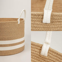Load image into Gallery viewer, Natural Laundry Basket Toy Towels Blanket Basket