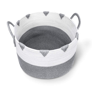 Large Cotton Rope Woven Basket with Handles