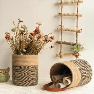 rope hanging plant basket 2 Pack Jute Rope Hanging Baskets