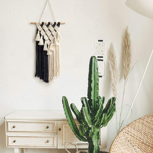 Macrame Black and White Wall Art