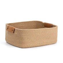 Load image into Gallery viewer, Rectangle Jute Rope Woven Basket with Handles