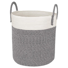 Load image into Gallery viewer, Grey and White Cotton Rope Basket