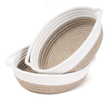 Load image into Gallery viewer, 2pack Small Basket Cotton Rope Woven Basket 9.8 x 8.7 x 2.8 inches