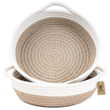 Load image into Gallery viewer, 2pack Small Basket Cotton Rope Woven Basket 9.8 x 8.7 x 2.8 inches