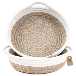 2pack Small Basket Cotton Rope Woven Basket 9.8 x 8.7 x 2.8 inches